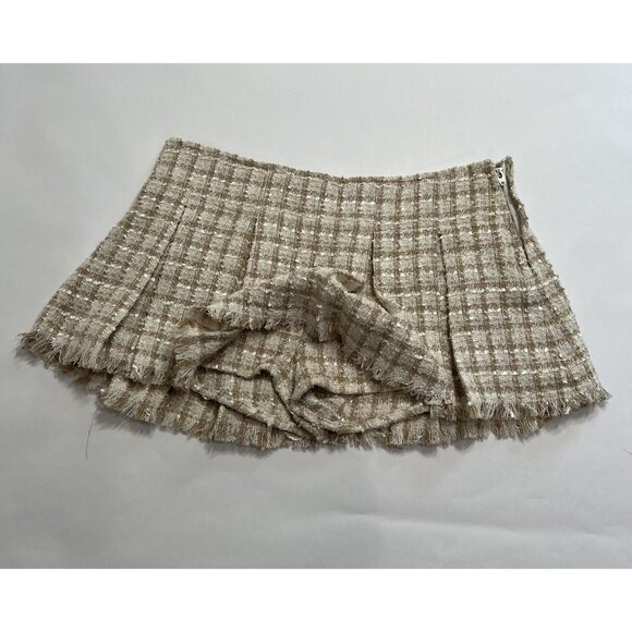 Daze Dayz Mia Tweed Mini Skirt in Cream - Picture 4 of 6